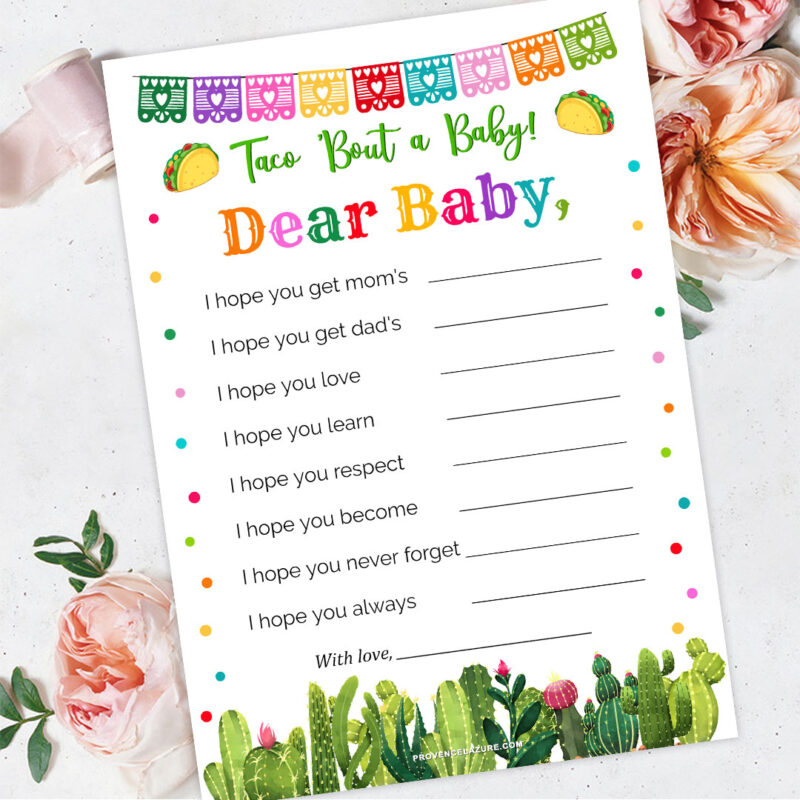 Best Wishes for Baby Taco Baby Shower Game