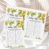 Baby ABC Lemon Baby Shower Game - Printable Citrus Baby Shower Game