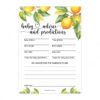 Baby Advice And Predictions Lemon Baby Shower Game