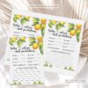 Baby Advice And Predictions Lemon Baby Shower Game - Printable Citrus Baby Shower Game