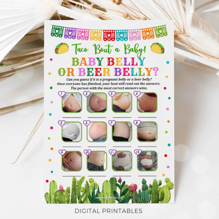 Baby Belly Or Beer Belly Taco Bout Baby Shower Game