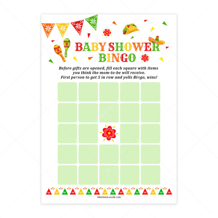 Bingo Mexican Baby Shower Game