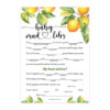 Baby Mad Libs Lemon Baby Shower Game