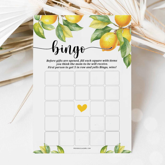 Bingo Lemon Baby Shower Game