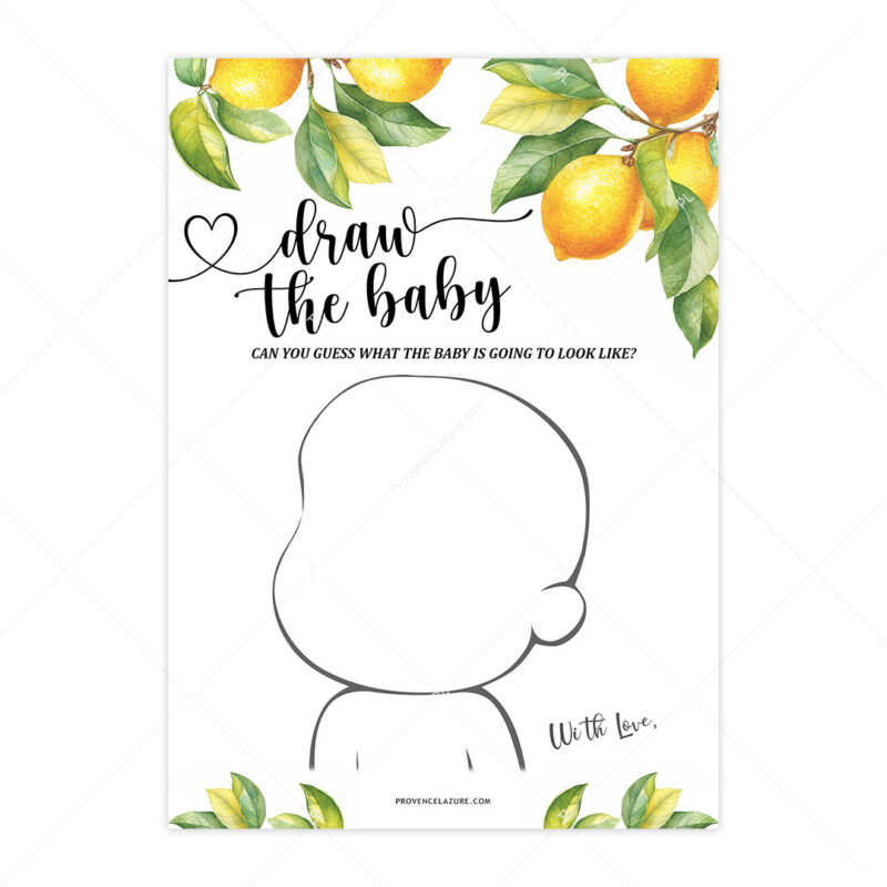 Draw The Baby Lemon Baby Shower Game