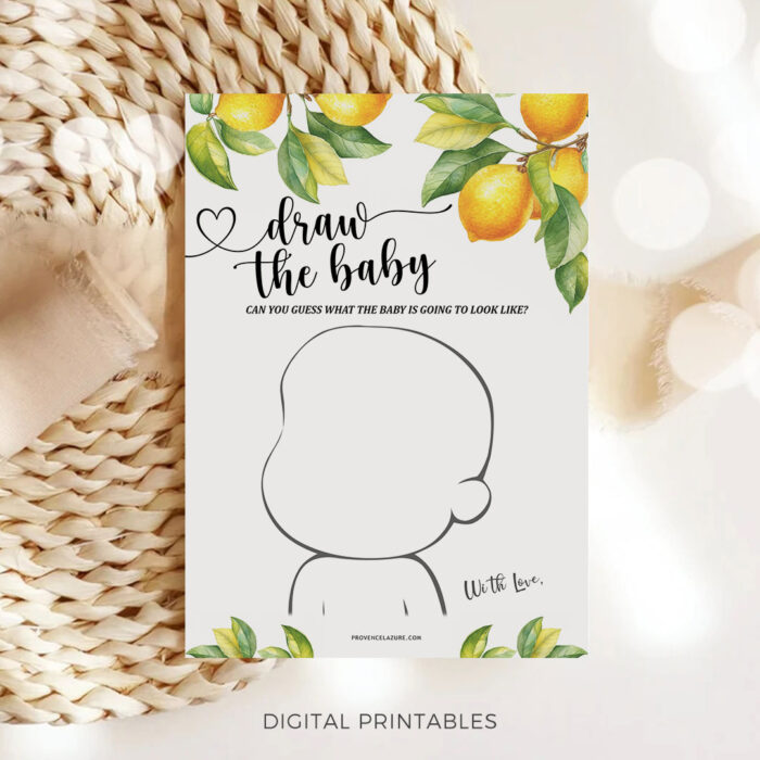 Draw The Baby Lemon Baby Shower Game