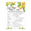 Name Baby Song Lemon Baby Shower Game - Printable Citrus Baby Shower Game