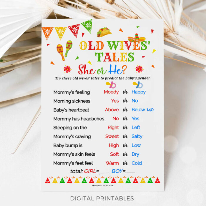 Old Wives Tales Mexican Baby Shower Game