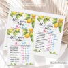 Old Wives Tales Lemon Baby Shower Game - Printable Citrus Baby Shower Game