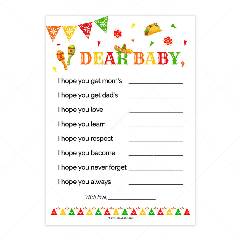 Best Wishes for Baby Mexican Baby Shower Game