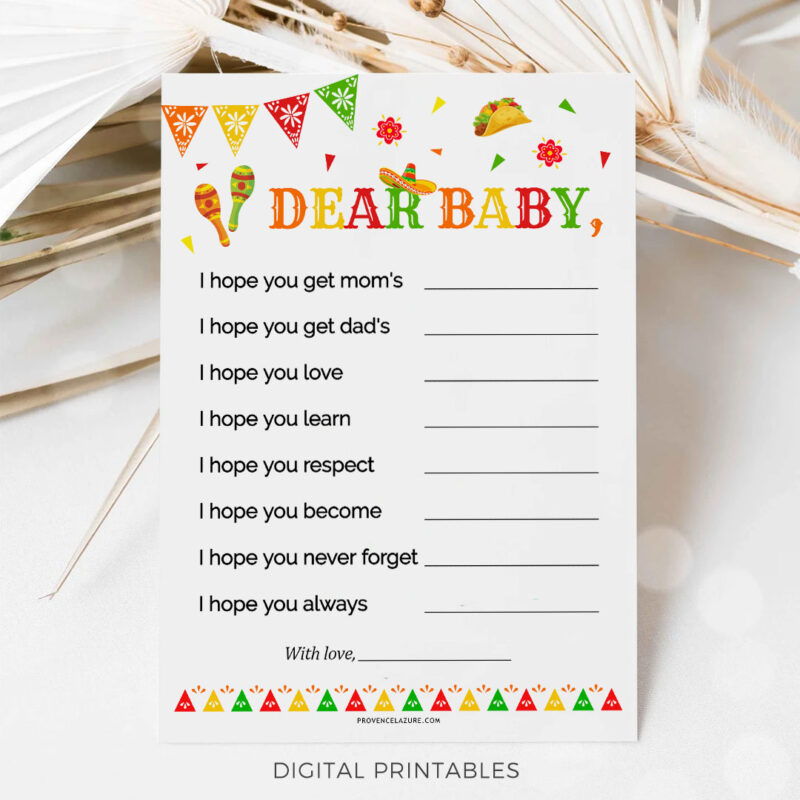 Best Wishes for Baby Mexican Baby Shower Game