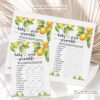 Word Scramble Lemon Baby Shower Game - Printable Citrus Baby Shower Game