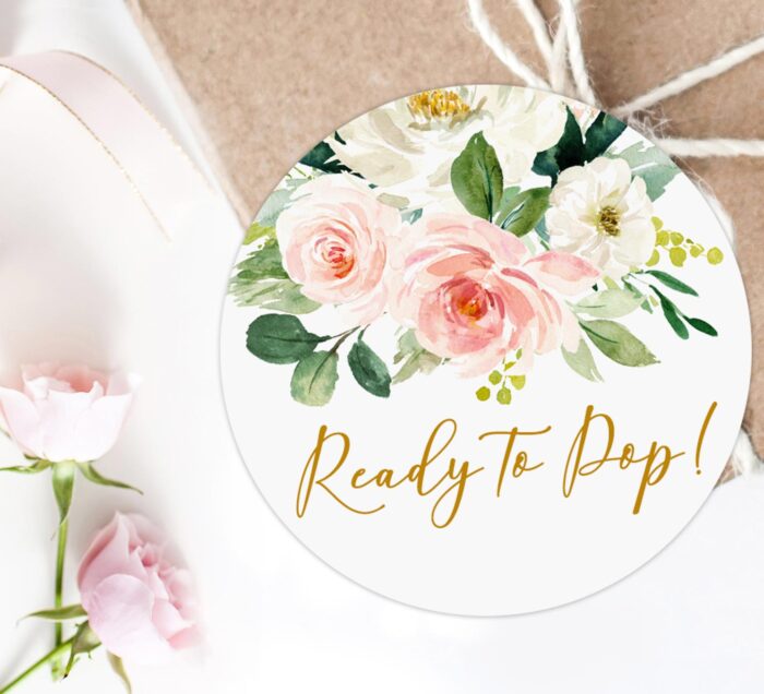 Blush Pink Floral Baby Shower Ready To Pop Tags