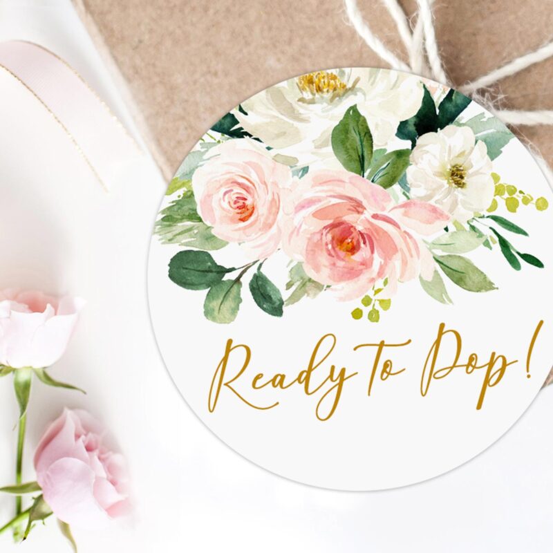 Ready To Pop Tags Blush Pink Flowers Baby Shower