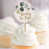 greenery cupcakes toppers ready to pop