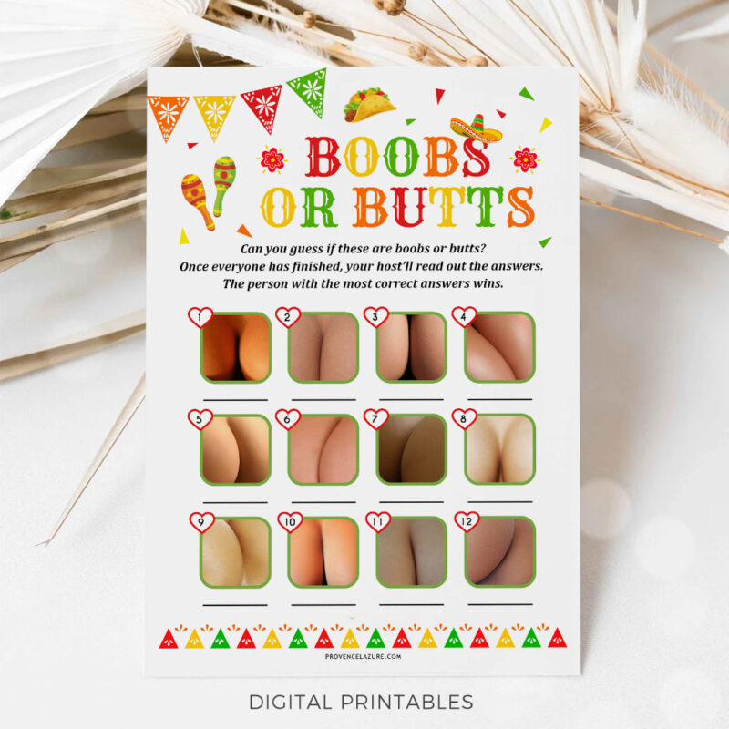 Boobs Or Butts Mexican Baby Shower Game