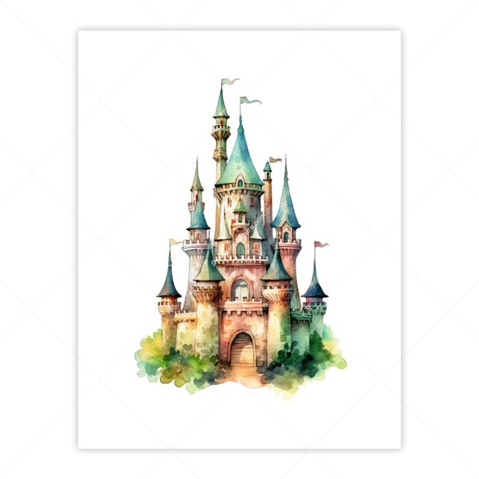 Fantasy Green Castle Nursery Wall Art