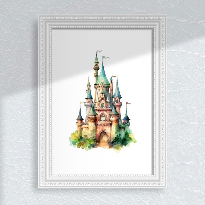 Fantasy Green Castle Nursery Wall Art