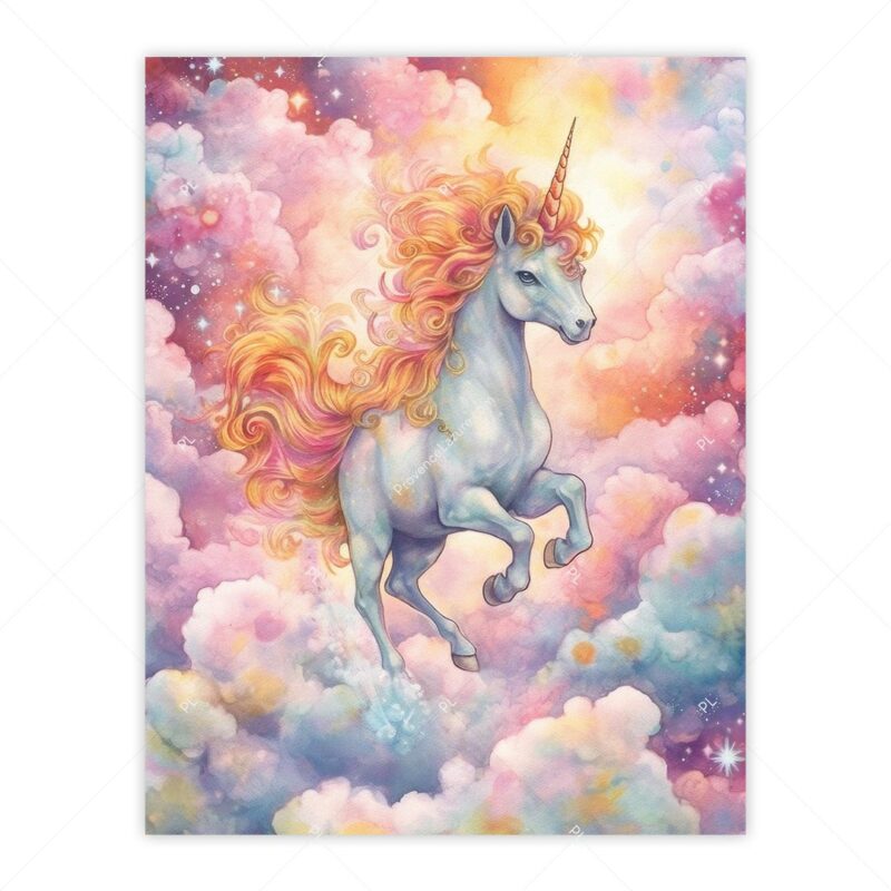 Whimsical Unicorn Nursery Wall Art Printable Poster