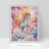 Whimsical Unicorn Nursery Wall Art Printable Poster