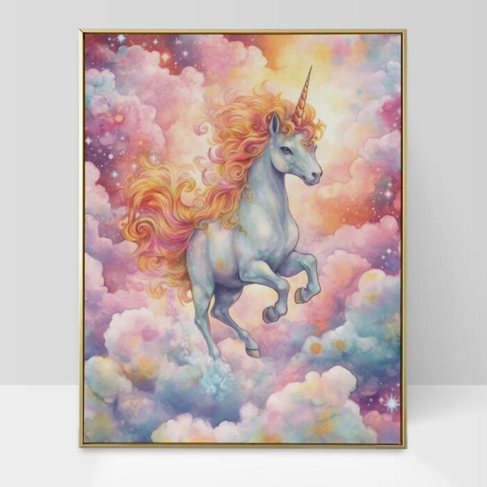 Whimsical Unicorn Nursery Wall Art Printable Poster