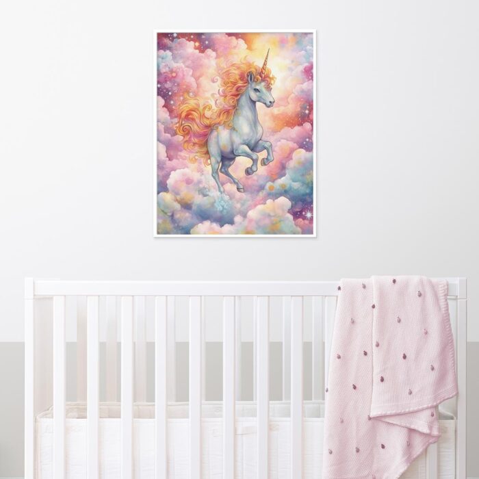 Whimsical Unicorn Nursery Wall Art Printable Poster