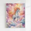 Whimsical Unicorn Nursery Wall Art Printable Poster