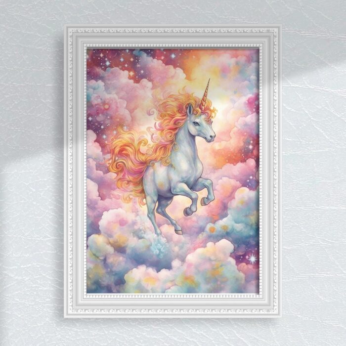 Whimsical Unicorn Nursery Wall Art Printable Poster