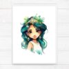 Young Princess Jasmine Nursery Wall Art Printable Poster