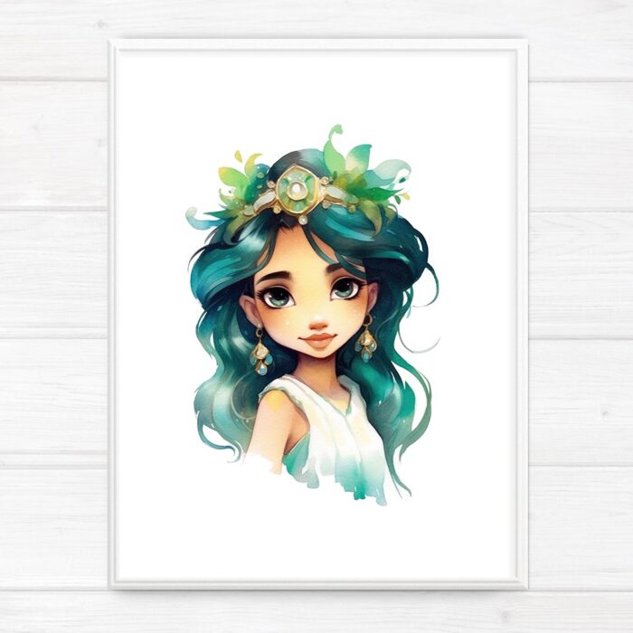 Young Princess Jasmine Nursery Wall Art Printable Poster