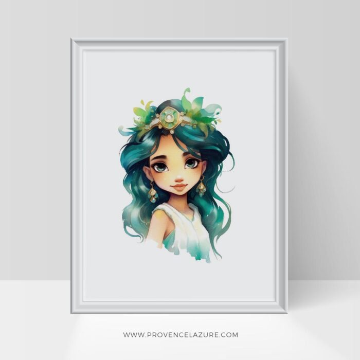 Young Princess Jasmine Nursery Wall Art Printable Poster