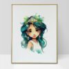 Young Princess Jasmine Nursery Wall Art Printable Poster