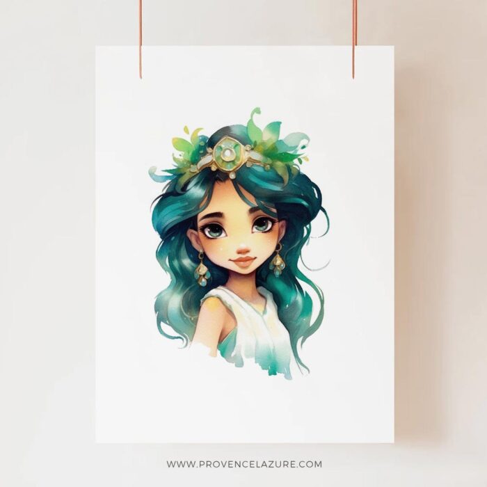 Young Princess Jasmine Nursery Wall Art Printable Poster