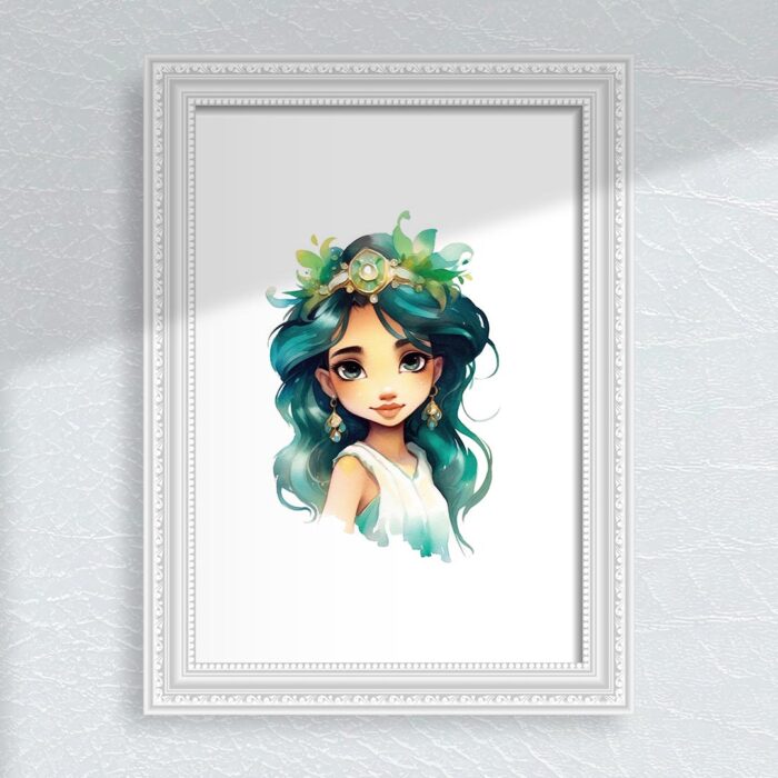 Young Princess Jasmine Nursery Wall Art Printable Poster