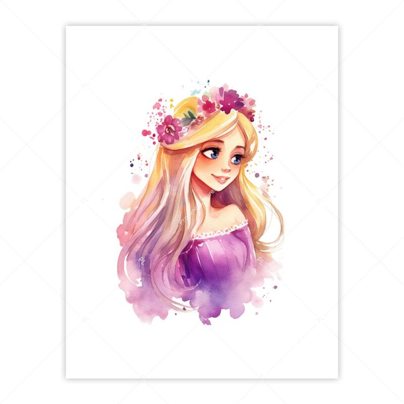 Princess Rapunzel Nursery Wall Art Printable Poster