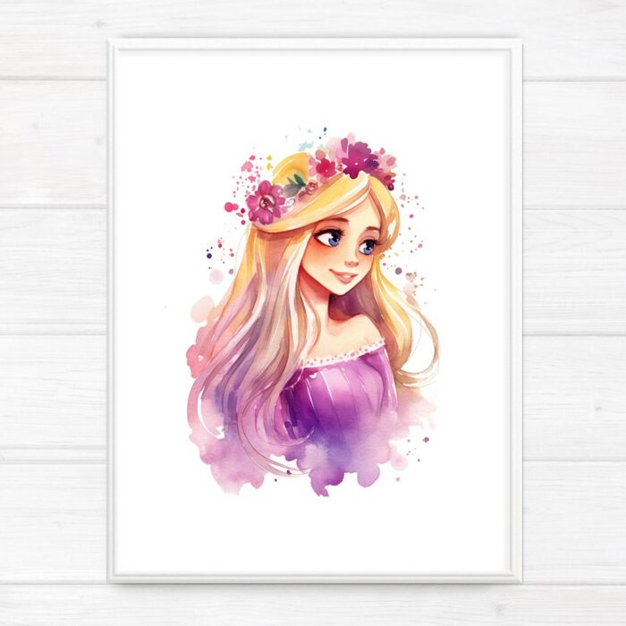 Princess Rapunzel Nursery Wall Art Printable Poster