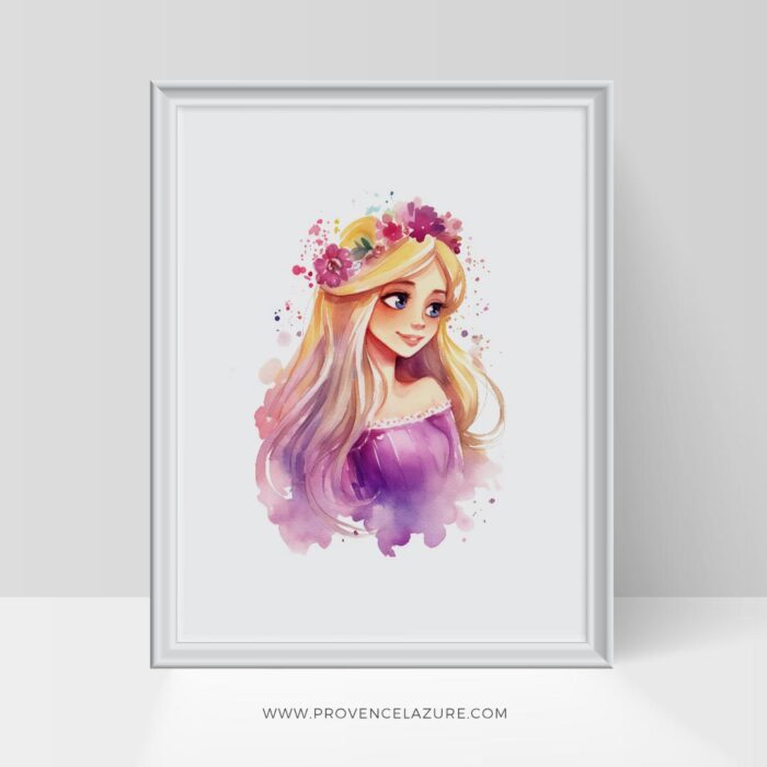 Princess Rapunzel Nursery Wall Art Printable Poster