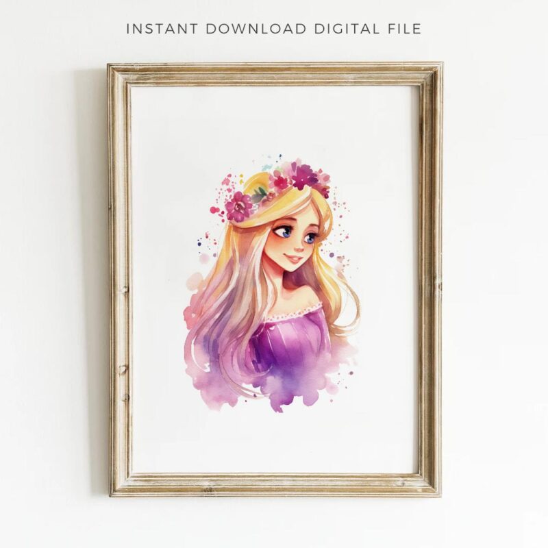 Princess Rapunzel Nursery Wall Art Printable Poster