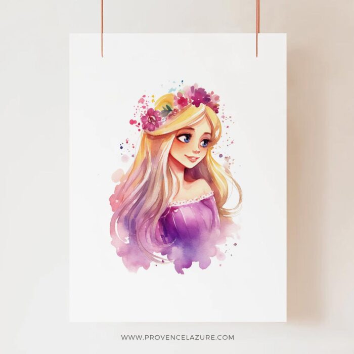 Princess Rapunzel Nursery Wall Art Printable Poster