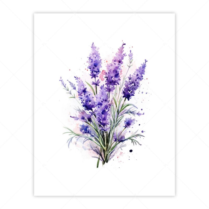 Watercolor Lavender Wall Art Printable Poster