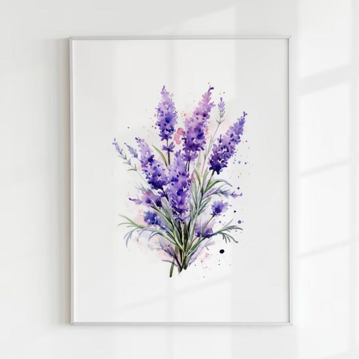 Watercolor Lavender Wall Art Printable Poster