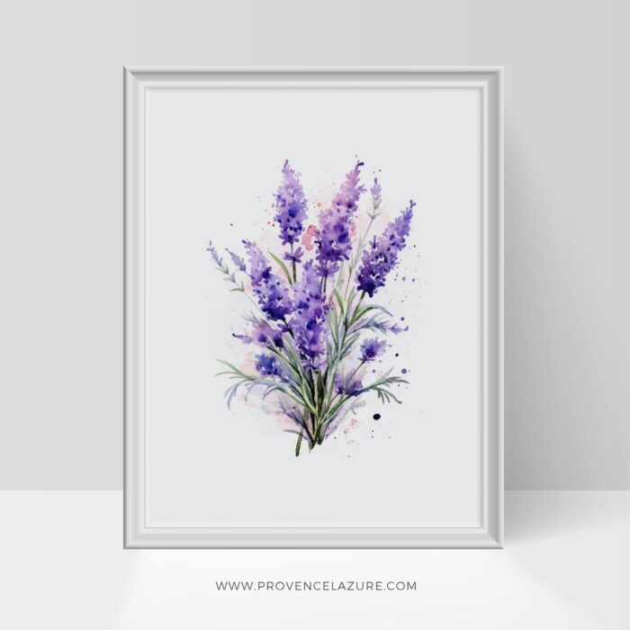 Watercolor Lavender Wall Art Printable Poster