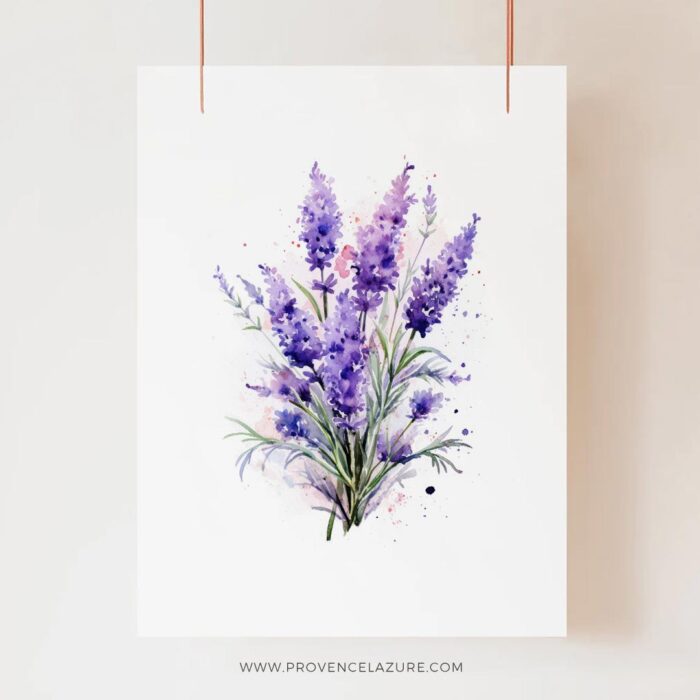 Watercolor Lavender Wall Art Printable Poster