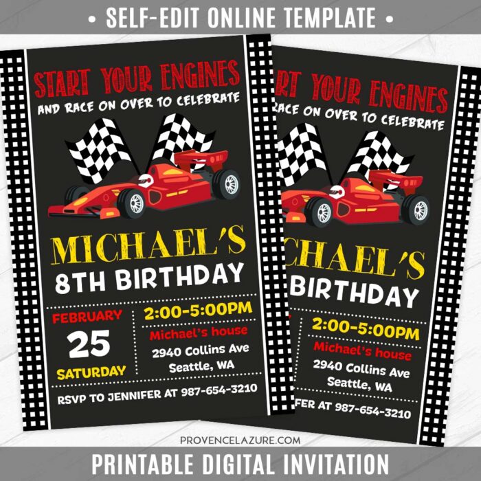 Race Car Invitation