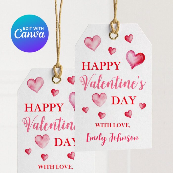 Happy Valentine's Day Tags for School Friends - Romantic Love Labels for Him and Her