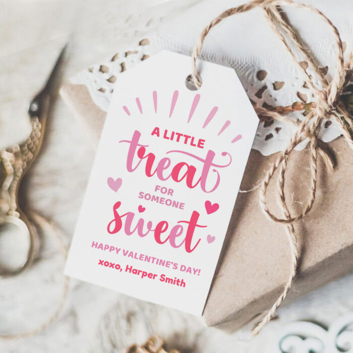 Little Treat for Someone Sweet Tags - Valentine's Day Gift Labels for Classmates and School Friends