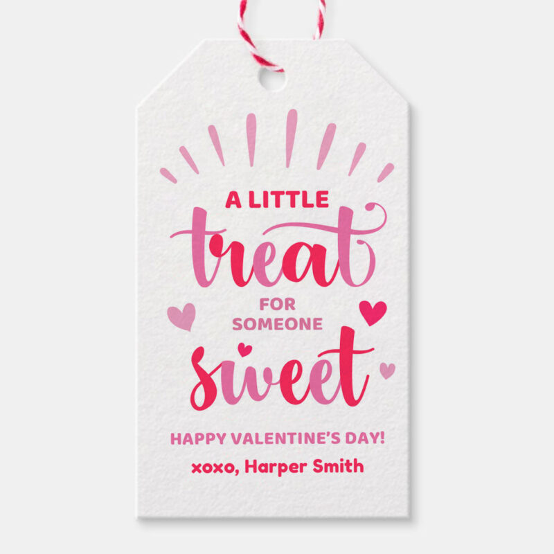 Little Treat for Someone Sweet Tags - Valentine's Day Gift Labels for Classmates and School Friends