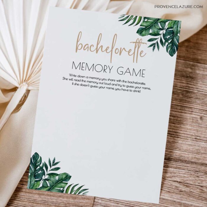 Tropical Bachelorette Memory Game