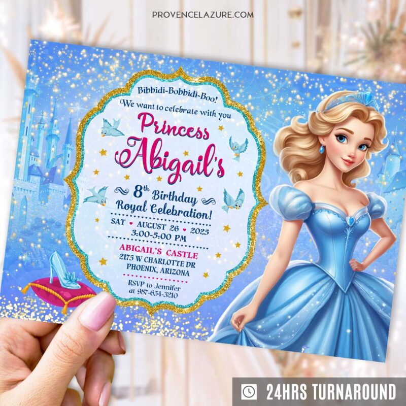 Cinderella invitation for Princess Birthday Party