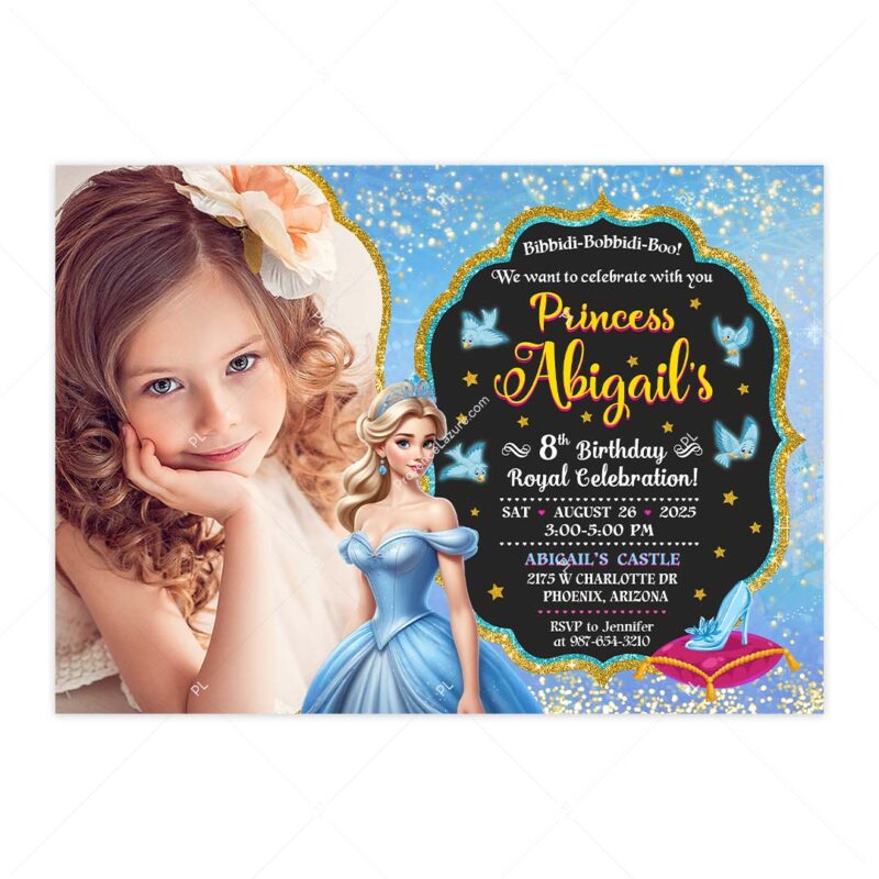 Cinderella invitation for Princess Birthday Party